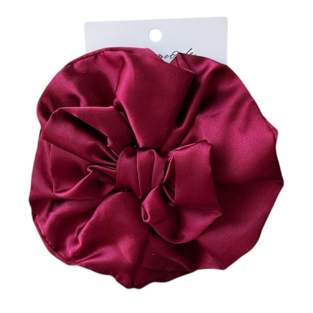 Free People Maria's Bow Scrunchie in Oxblood Red | NEW - Picture 2 of 7